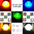 10PCS 12X12X7.3mm With Light Led 3V 6Pin DIP Momentary Push Button Not Fixed Tact Switch Illumination Button PCB Mounting