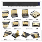 A4 Flexible HDMI-Compatible FFC FPV Ultra Thin Micro HDMI Female A4 Flat Cable Cord to HDMI Mini 90 Degree Micro Male FPC