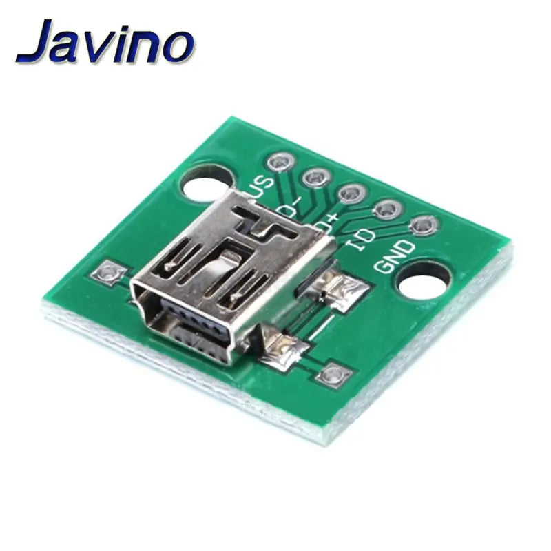 5/50/100PCS Javino DIY Male Connector / MINI MICRO USB to DIP Adapter 2.54mm 5pin Female Connector KIT