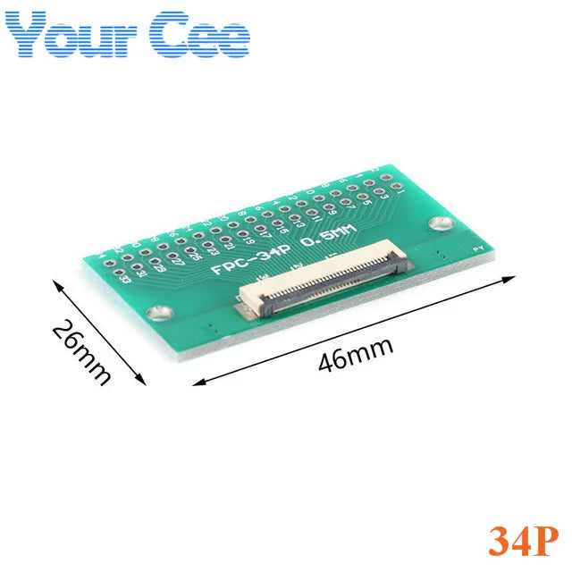 FPC/FFC Flat Cable Adapter Plate 0.5mm 6P/8P/10P/12P/20P/24P/26P/30P/34P/40P DIP Pin Board Pitch Converter Board PCB