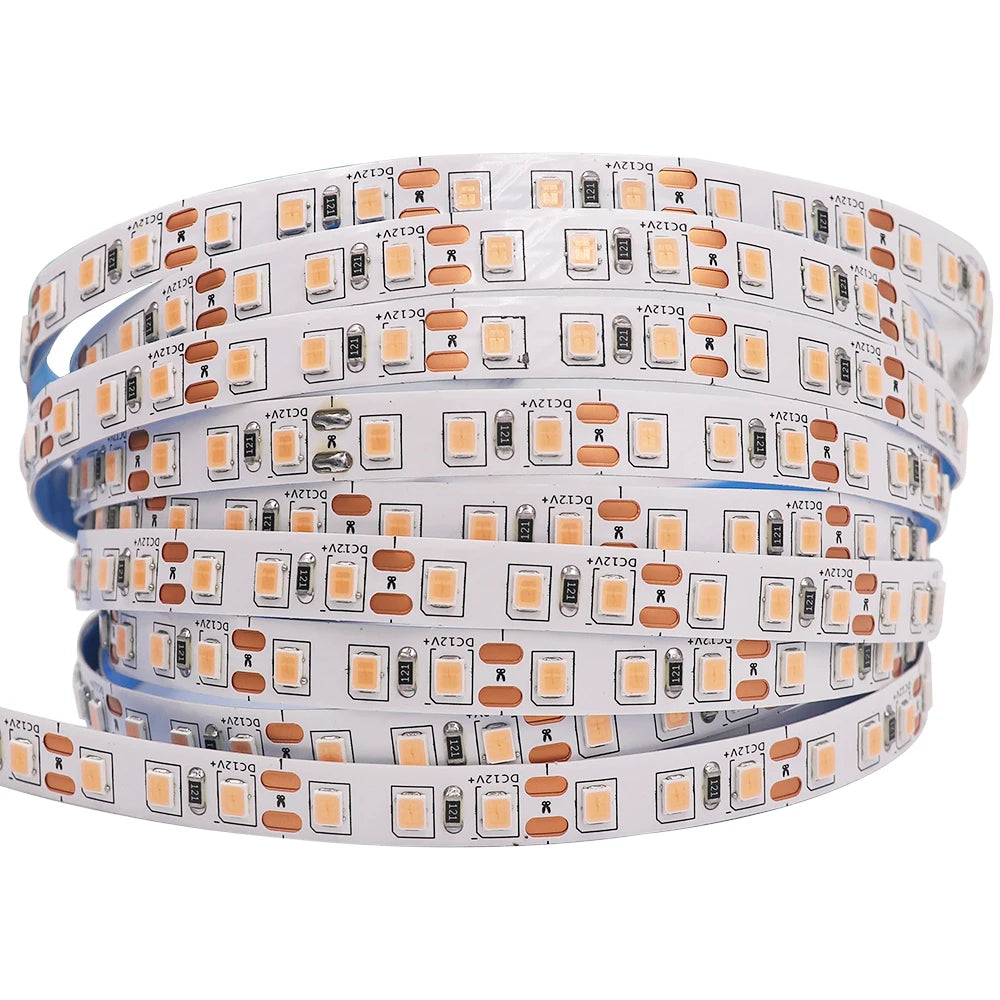 DC12V LED Strip 5050 5054 2835 120 240LEDs/M High Bright White Red Blue Pink Yellow RGB Flexible Ribbon Tape Light Lamp 5m