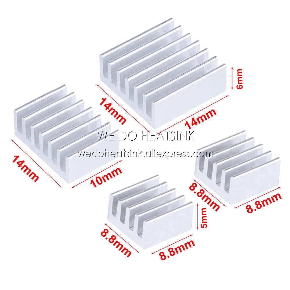 WE DO HEATSINK 4pcs/set Raspberry Pi 4 DIY Heat Sink Aluminum Heatsink Cooler Radiator Kit for Raspberry Pi 4B Heat Dissipation