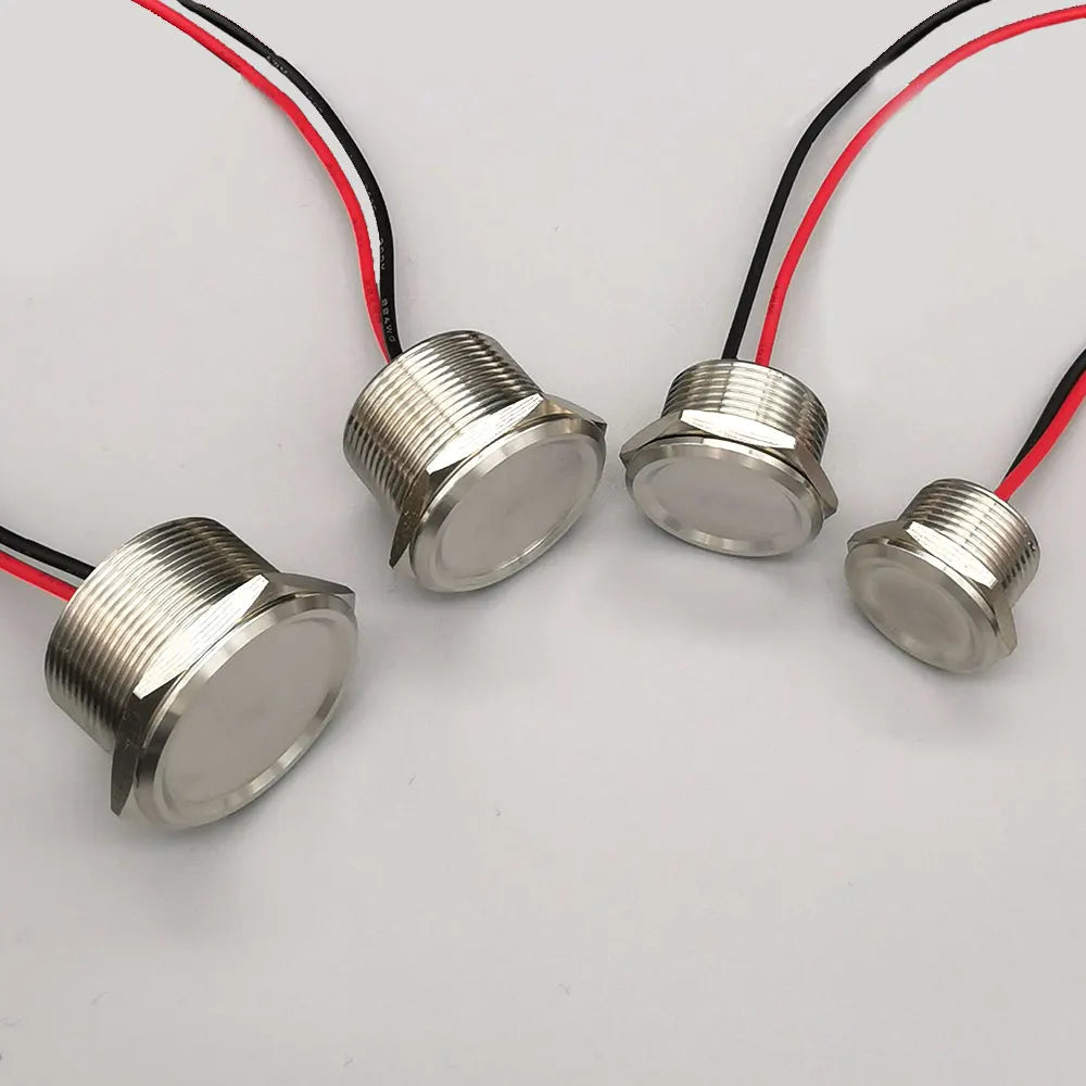 Stainless Steel Waterproof Piezo Touch Switches 16mm 19mm 22mm 25mm Normal Open Capacitive Momentary Push Button