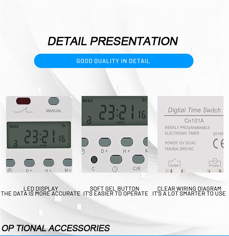 CN101A LCD Time Switch 12V 24V 110V 220V Time Relay Street Lamp Lillboard Power Supply Timer