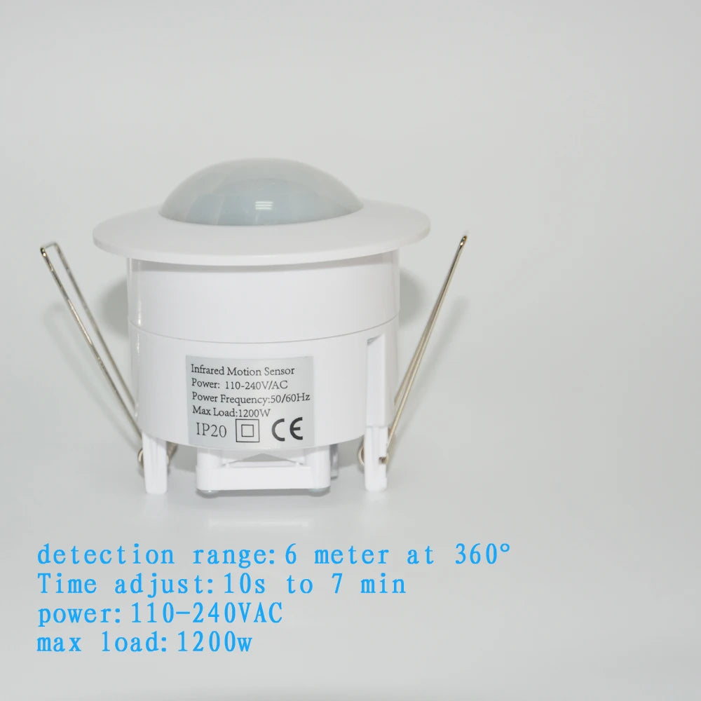 110-220VAC Indoor Ceiling Infrared Switch for Lamp Human Movement Detect Smart Home Control Wire PIR Motion Sensor