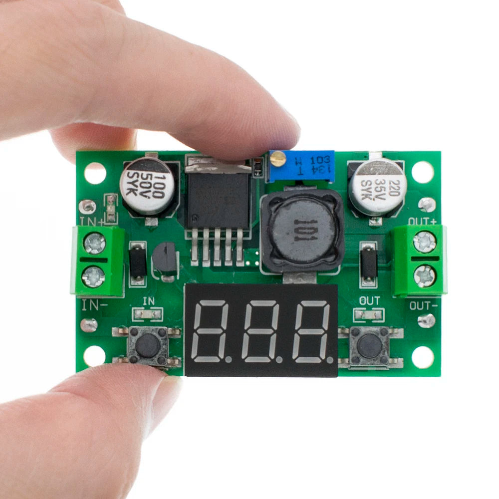 LM2596 BUCK 3A DC-DC Voltage Adjustable Step-Down Power Module + Red LED Voltmeter LM2596S-ADJ 4-40V to 3.3V/5V/9V/12V/24V