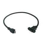 Pitch 17.5mm 5 Pin Micro Mini USB C Male To TYPE-C Female Extension Data Sync Power Charge Cable With Screws Lock Panel Mount
