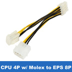 CPU 4 pin Molex 4pin to EPS 8pin Power Adapter,ATX P4 Molex 4 pin to 8 pin Power Extension Cable,ATX 12V 4-pin PSU Motherboard