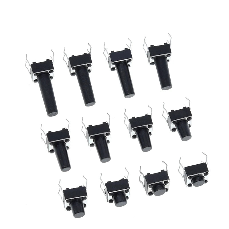 GREATZT 6X6X5/4.3/5.5/6/7/8/9/10/13MM Tact Switch Push Button Switch 12V 4PIN DIP Micro Switch For TV/Toys/home use Button
