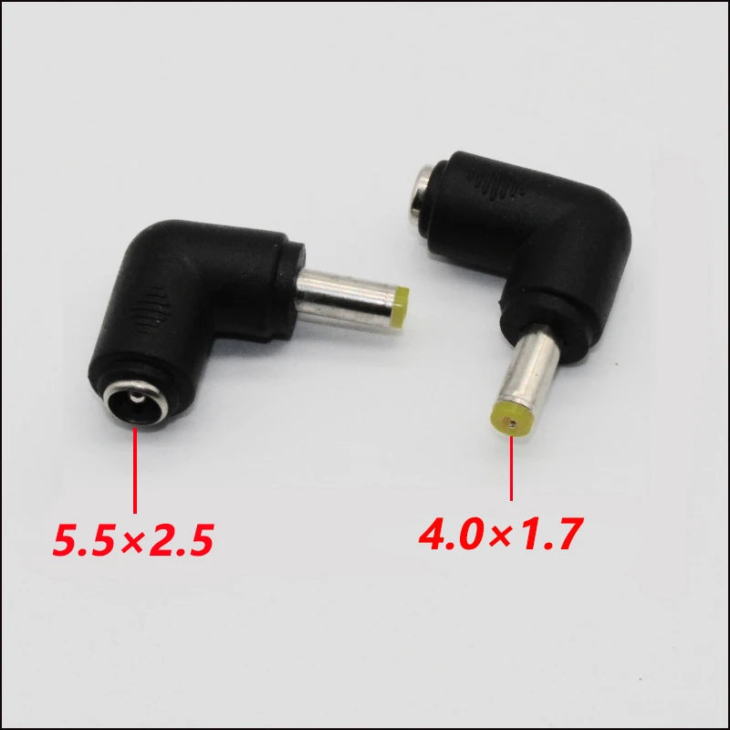 1pcs DC Connector 5.5 x 2.5MM Female Power Adapter to 3.0×1.1，3.5×1.35，4.0×1.35，4.0×1.7，4.8×1.7，5.5×2.1MM Male 90 Degree .