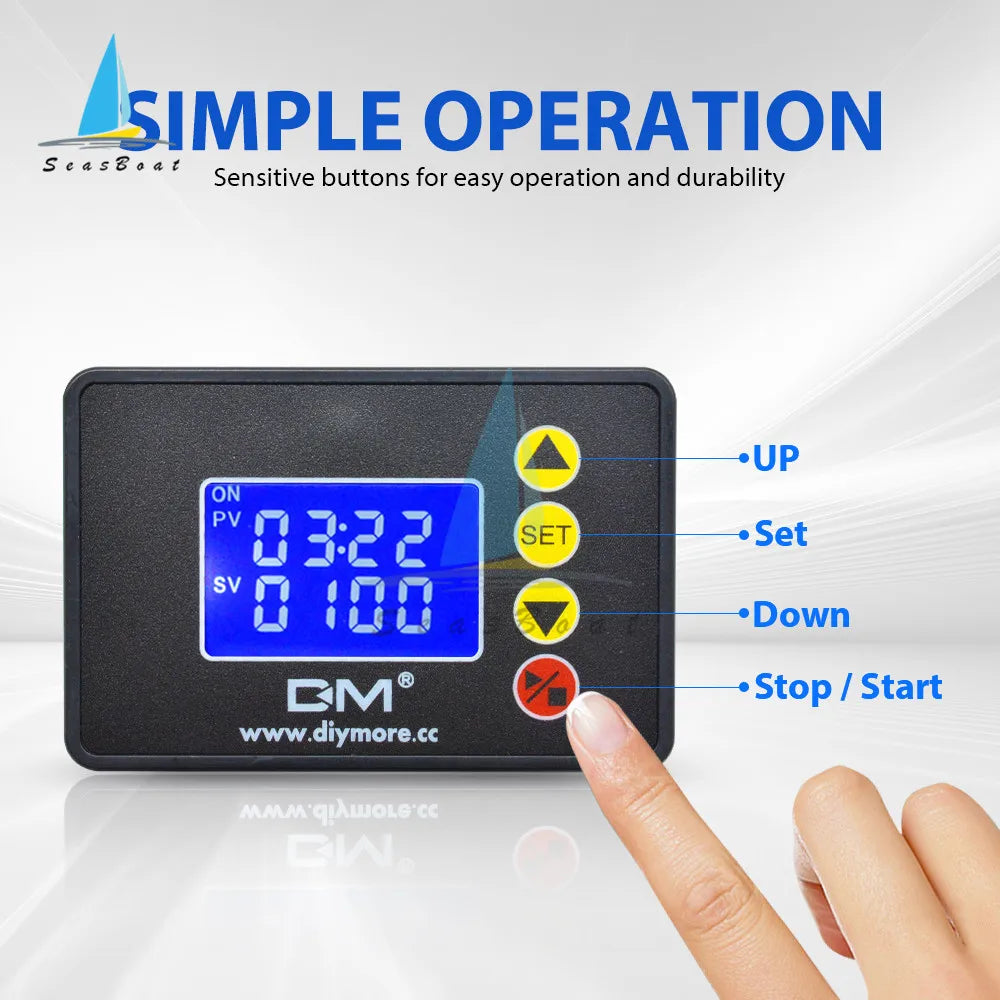 1.37 inch LCD Display Microcomputer Time Controller Programmable Digital Time Delay Relay 12V 24V 110V 220V LED Digital Relay