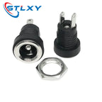 5/10Pcs 5A 30V For DC Power Supply Jack Socket Female Panel Mount Connector 5.5mm 2.1mm Plug Adapter 2 Terminal Types 5.5x2.1