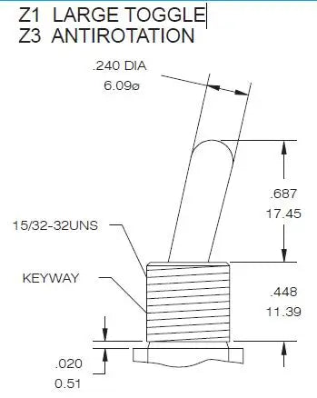 Salecom SH T80-T Z1 Large Long Handle Mini Toggle Switch 12mm Panel Mount 5A/125VAC