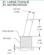 Salecom SH T80-T Z1 Large Long Handle Mini Toggle Switch 12mm Panel Mount 5A/125VAC