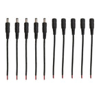 5/10Pcs Black 5.5 x 2.1mm DC Plug Jack Connector Cable Pigtail 12V Male Female 5.5*2.1 DC Adapter for 5050 3528 LED Strip Light