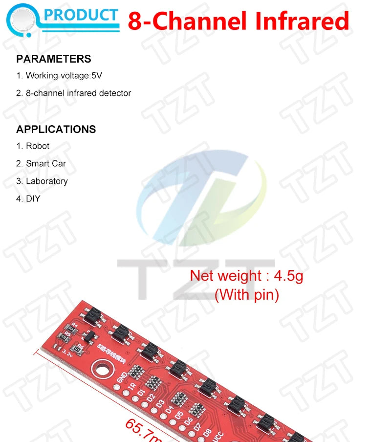 TZT 1/3PCS TCRT5000 Infrared Reflective Sensors IR Photoelectric Switch Barrier Line Track Module For Arduino
