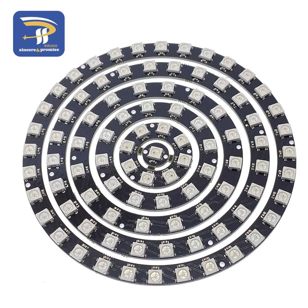 5V 1Bit 3 4Bit 7 8Bit 9 12Bit 16Bit 24Bit 32Bit 64 Bits WS2812 5050 RGB LED Ring Lamp Light + Integrated Drivers For Arduino Diy