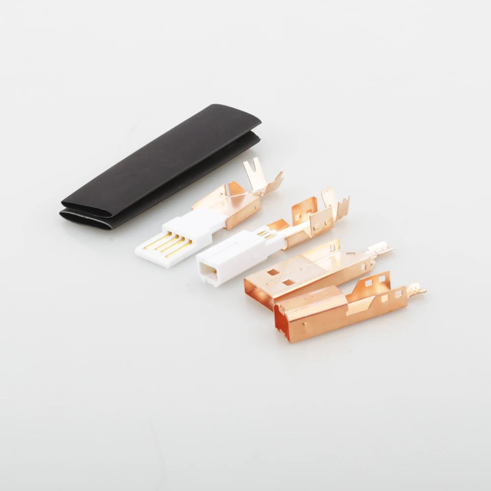 Hi-End Rose Gold Plated USB Connector USB A+USB B Type A-B Plug For DIY USB Cable Taiwan Made