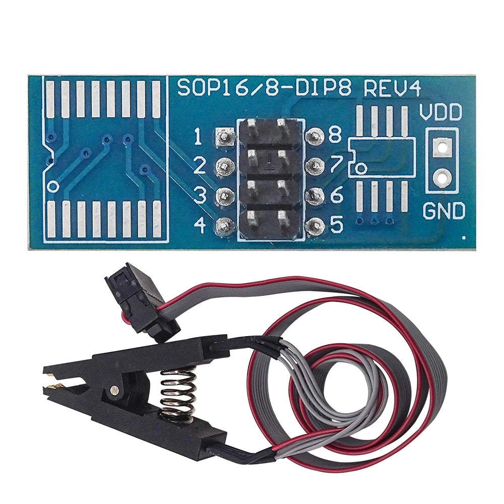 CH341A 24 25 Series EEPROM Flash BIOS USB Programmer Module + SOIC8 SOP8 Test Clip + 1.8V adapter + SOIC8 adapter DIY KIT