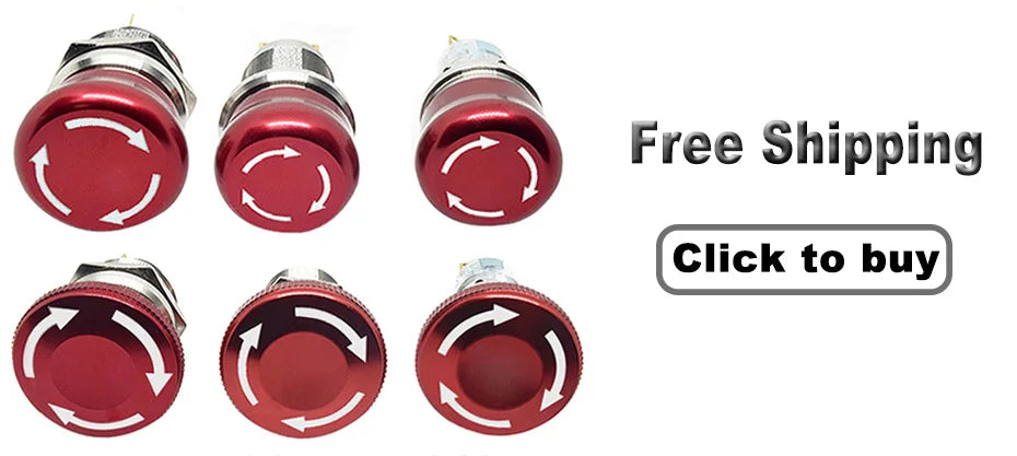 16mm 19mm 22mm Emergency Stop Switch Mushroom Push Button Stop Switch 1NO1NC 2NO2NC Latching Switch On Off