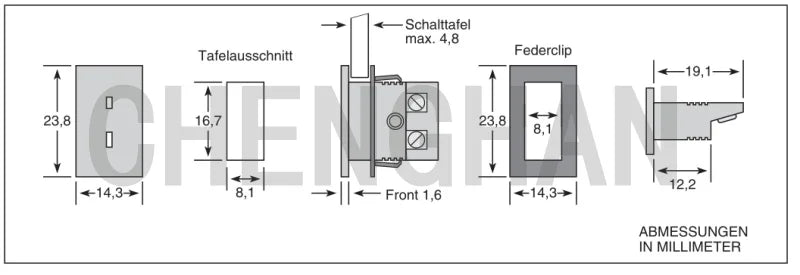 K Type Mini Female Panel Mount Thermocouple Connector