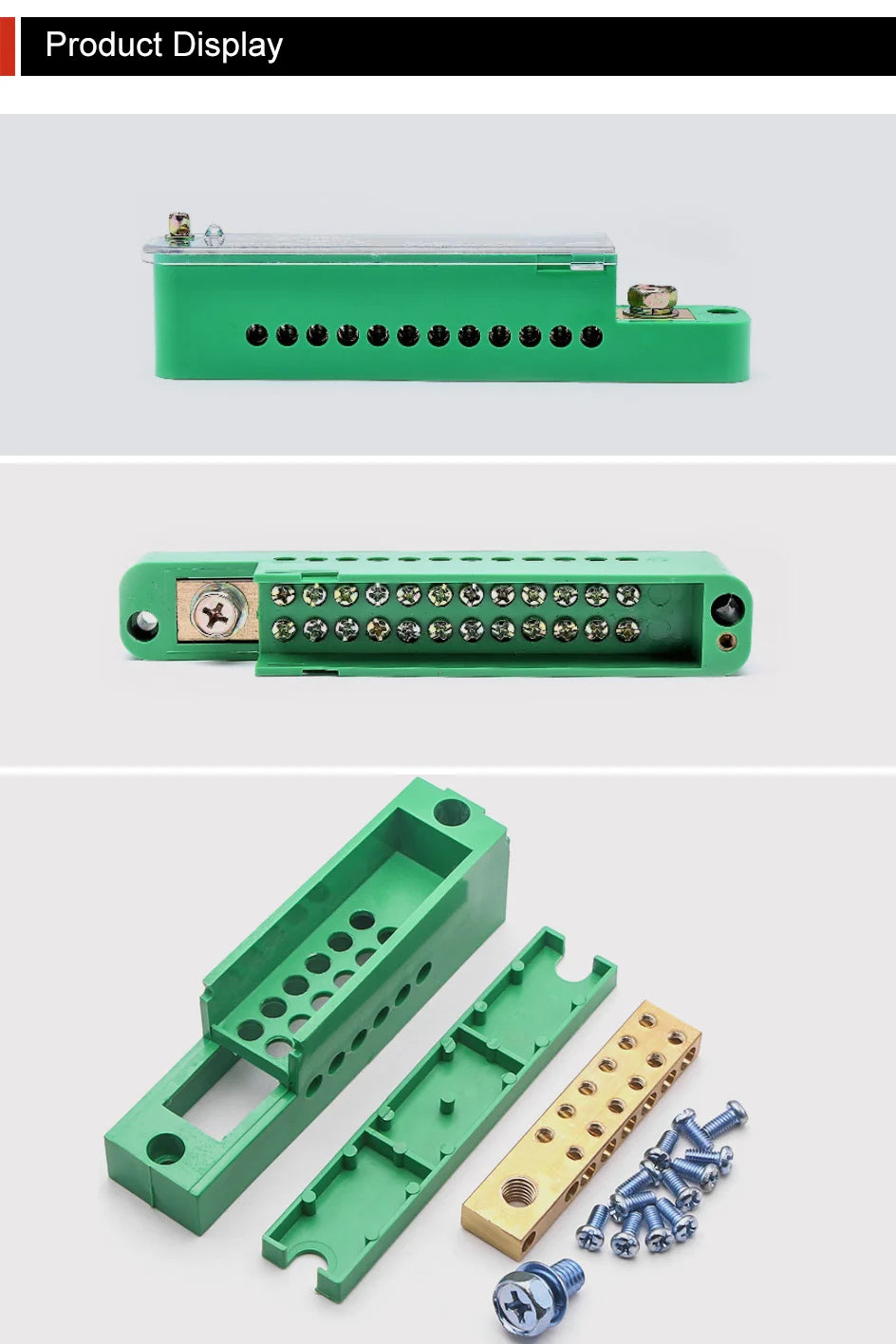 FJ6/JHD Junction Box Unipolar Splitter 1-IN Multiple-OUT Metering Wire Connector Single-Phase Terminal Block Distribution Box