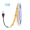DC 5V LED COB Strip Light USB High Density Linear Lighting 320LED Flexible Tape Lights Warm Natural White Red Blue Green Decor
