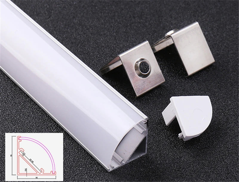 1-10 PCS LED Rigid Strip DC12V 50CM 20 Inch SMD5730 36LEDs U/V-Shaped Flat LED Aluminum Channel Rigid Strip for Indoor Lighting
