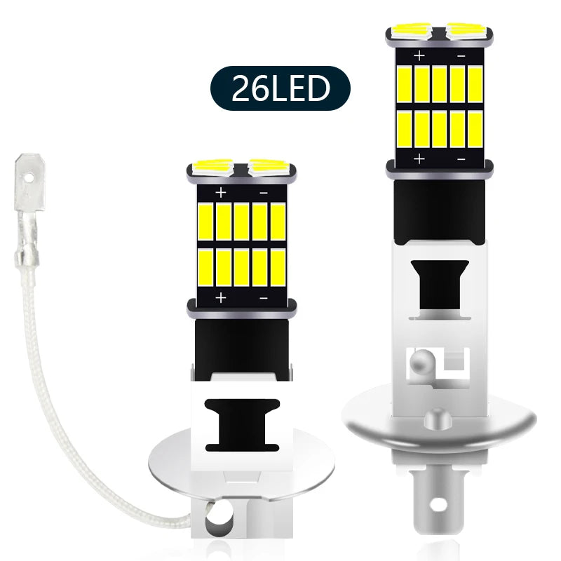 Kevanly 2Pcs H1 H3 T10 W5W BA9S LED 10W 4012smd 24led Car Fog Limp Auto DRL Daytime Running Light Reading Plate Light 6500K 12v