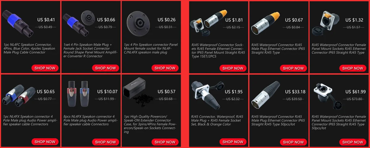 1PC Powercon Connector 3 pins 20A 250V NAC3FCA NAC3FCB Male Plug For Electric Drill LED Screen Stage Lighting Power Connecting