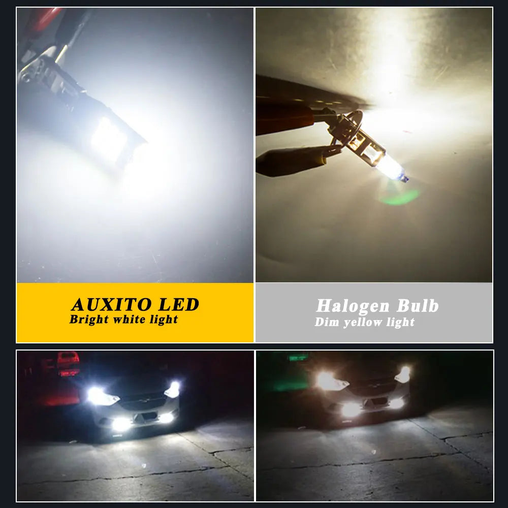 Kevanly 2Pcs H1 H3 T10 W5W BA9S LED 10W 4012smd 24led Car Fog Limp Auto DRL Daytime Running Light Reading Plate Light 6500K 12v