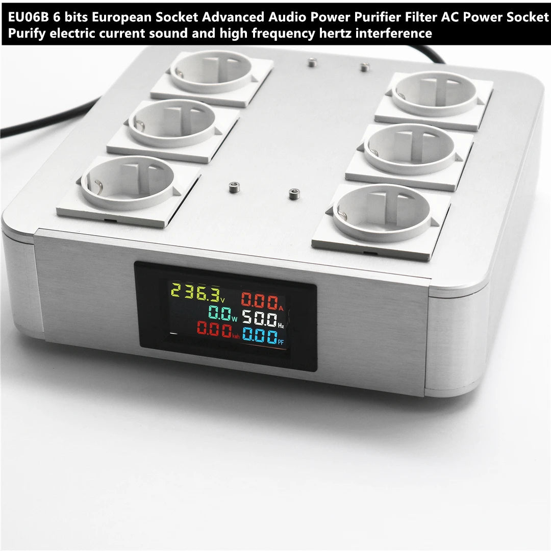 EU06B 6 bits European EMI high frequency power filter power outlet Advanced Audiovisual AC Power Purifier Filter EU Power Socket