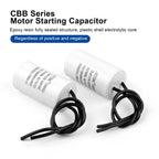 2Pcs CBB60 Motor Running Capacitor 450V Series AC Water Pump Startup Capacitors Start Motor Run 450VAC 3uF-80uF