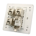 4 Sockets CAT7 RJ45 Faceplate LAN Network Outlet Jack Shielded CAT.6A Ethernet Wall Panel Board 86x86mm