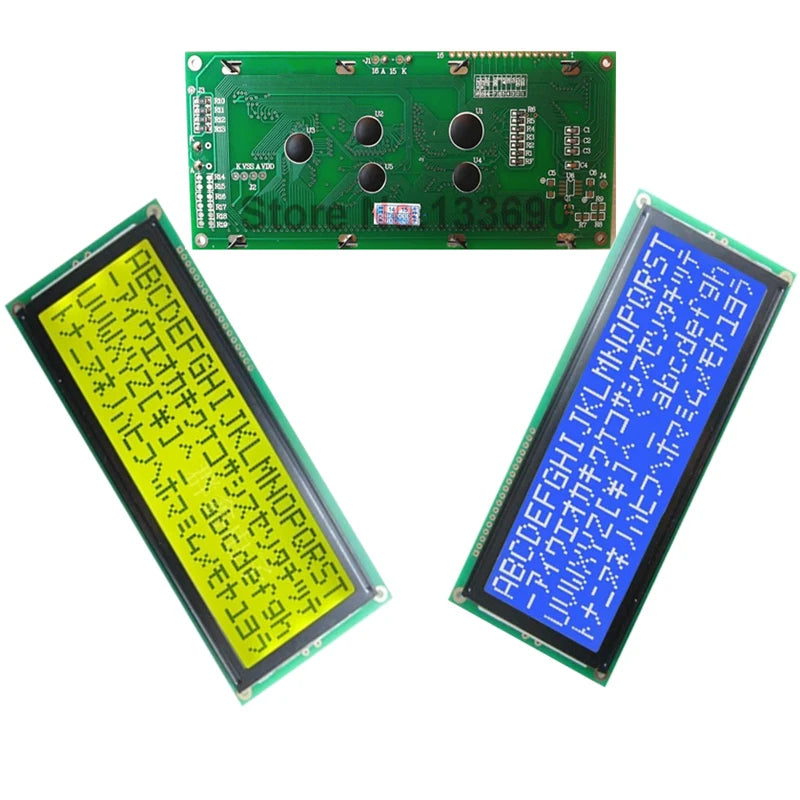 5V Larger LCD 2004 20*4 20x4 Largest Character Yellow Green Screen 204 LCD Display Module 146*62.5mm HD44780 WH2004L AC204B