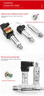 IP68 Waterproof 24Vdc G1/2 Pressure Sensor Transmitter Transducer 1.2 MPa 1M Cable For Water Gas Oil