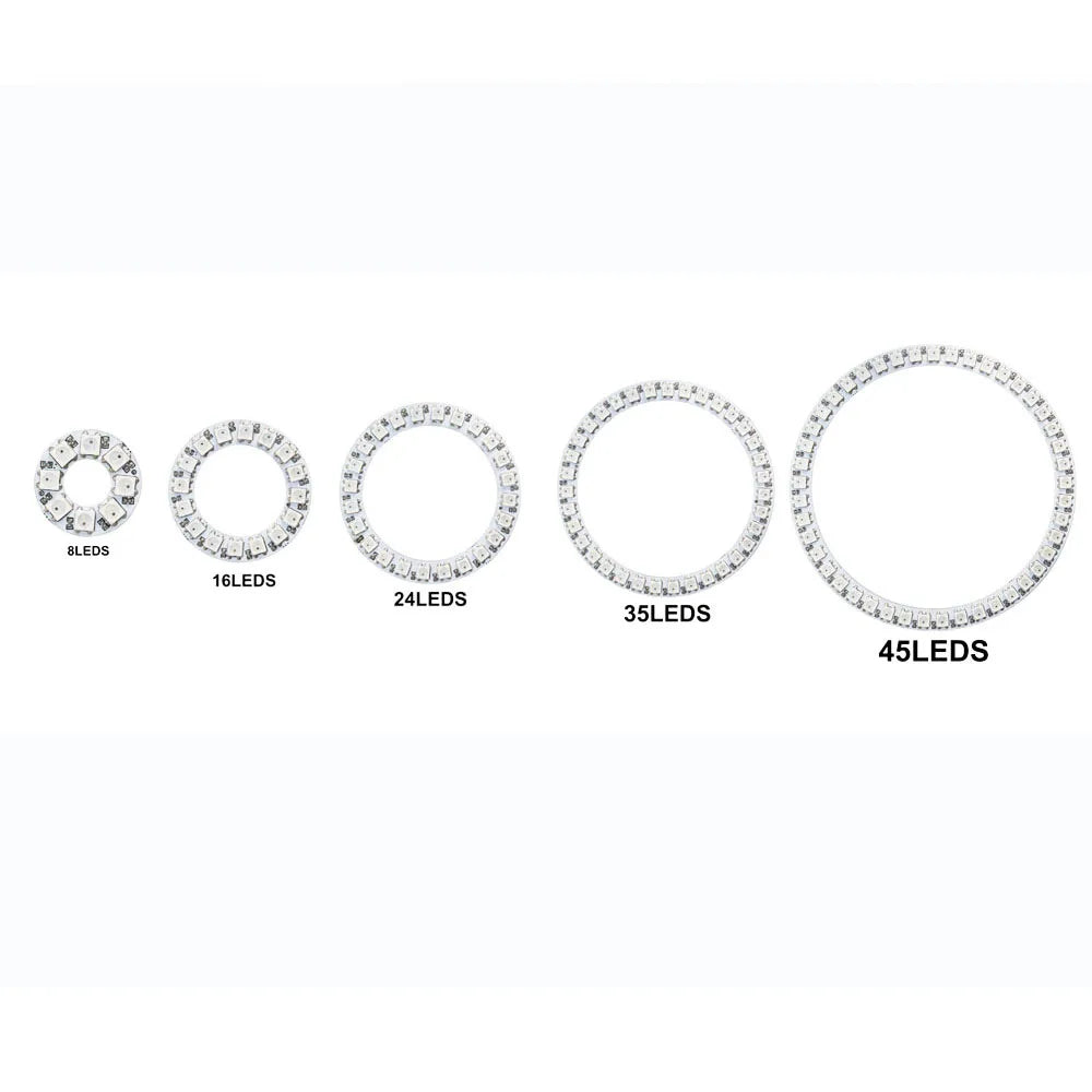 WS2812b Led Ring Addressable 8/16/24/35/45Leds 5050 RGB Led Diode Ring Color IC Built-in LED