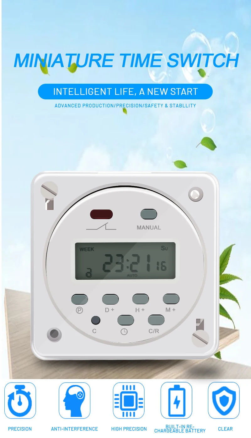 CN101A LCD Time Switch 12V 24V 110V 220V Time Relay Street Lamp Lillboard Power Supply Timer