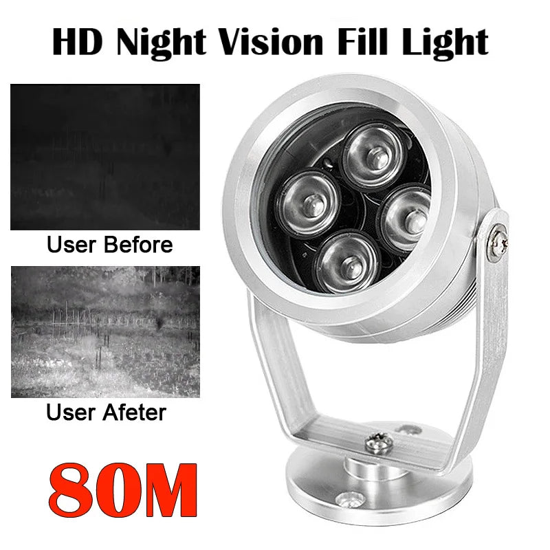 80m IR Distance LED Infrared Laser Fill Light 850nm Night Vision Camera Auxiliary Light Outdoor Waterproof CCTV Camera Fill Ligh