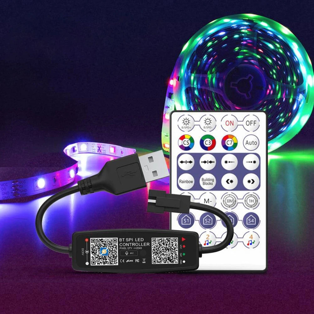 WS2812B Smart Led Strip WS2812 30/60/144Pixels/m RGB Individually Addressable Light USB Bluetooth Music Controller Kit DC5V