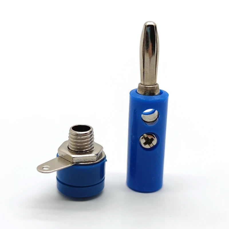 5 Pairs 4mm Banana Plug Male & Female Socket Connector Screw Terminal Binding Post Adapter for Audio Speaker Set
