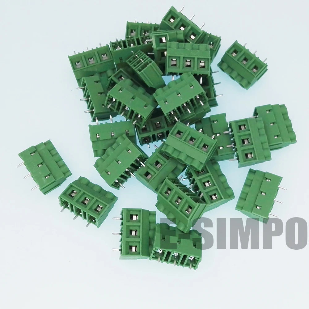 50pcs 2P 3P 300V/30A 22-10AWG 6.35/7.62/9.5mm 7620-7.62 635-6.35 950-9.5 Reputed CE UL PCB Screw Wire Terminal Block Connector