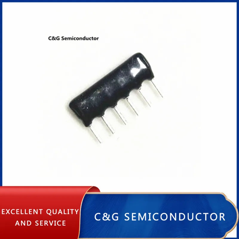 50PCS A06-103 SIP-6 10K Ohm 6 DIP exclusion Network Resistor array 5pin 6pin 7pin 8pin 9pin A09-103 1K 2.2K 4.7K 10K 47K 100K