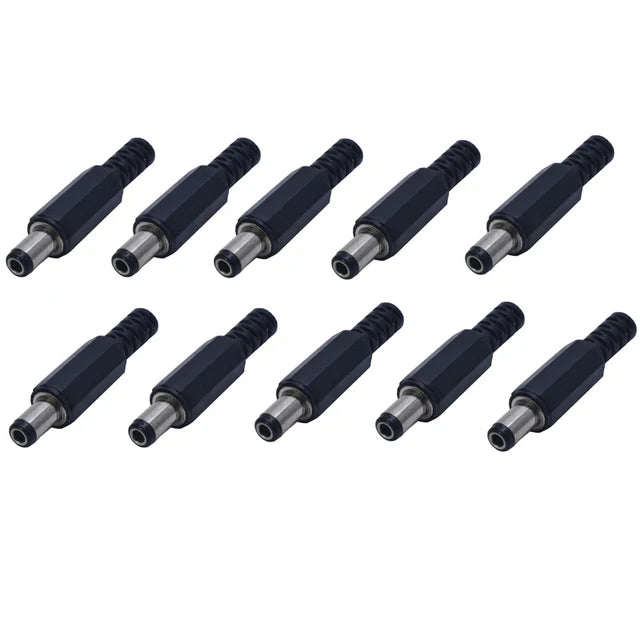 10PCS DC Power Connector pin 2.5x5.5mm Female Plug Jack + Male Plug Jack Socket Adapter PCB Mount DIY Adapter Connector 5.5x2.5