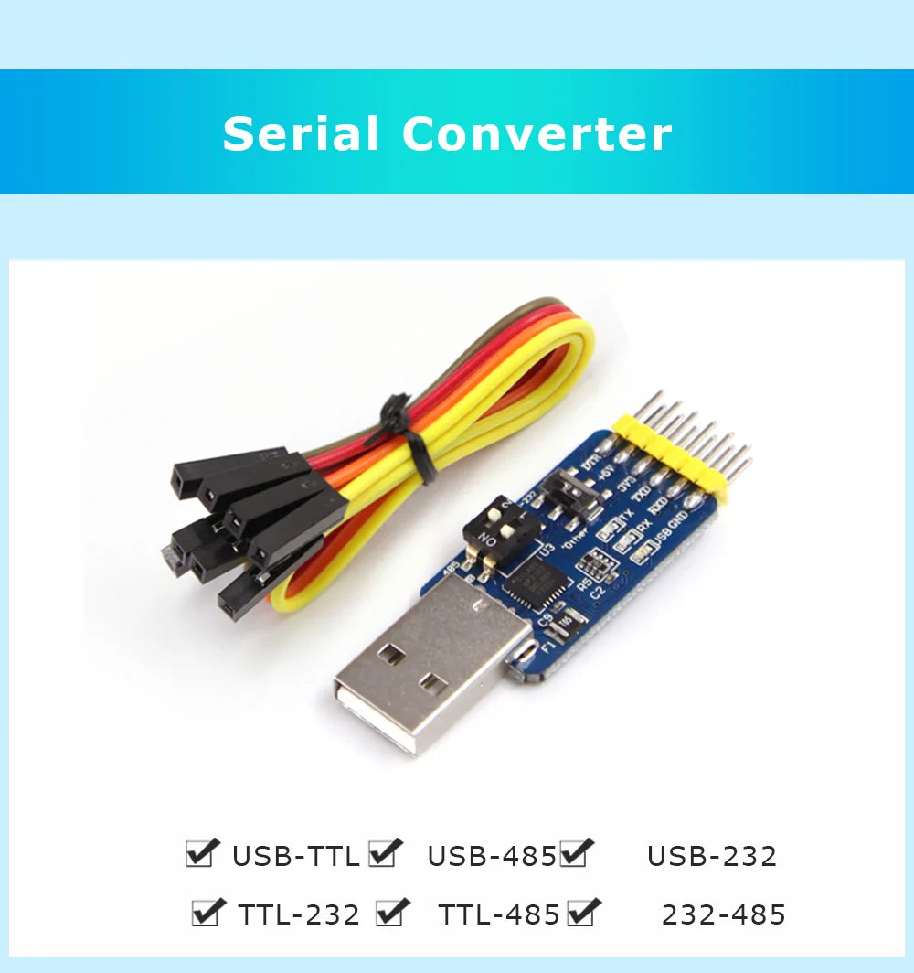 WitMotion USB-UART 6-In-1 Converter, Multifunctional USB-TTL/RS485/232, TTL-RS232/485,232-485)Serial Adapter, CH340/ CP2102 Chip