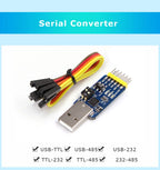 WitMotion USB-UART 6-In-1 Converter, Multifunctional USB-TTL/RS485/232, TTL-RS232/485,232-485)Serial Adapter, CH340/ CP2102 Chip