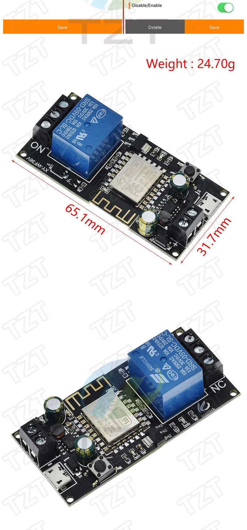 GREATZT Sinilink WIFI mobile phone remote control relay module DC6V~36V smart home phone APP ESP-12F XY-WF36V