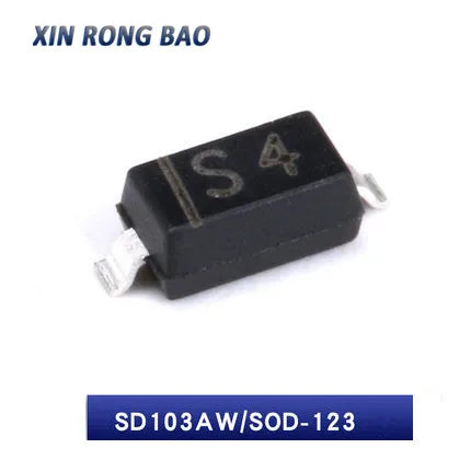 100pcs 1N5819W SOD-123 1206 SMD Schottky Diode 1N5819 (Marking S4) SD103AW