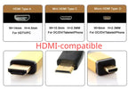 A4 Flexible HDMI-Compatible FFC FPV Ultra Thin Micro HDMI Female A4 Flat Cable Cord to HDMI Mini 90 Degree Micro Male FPC