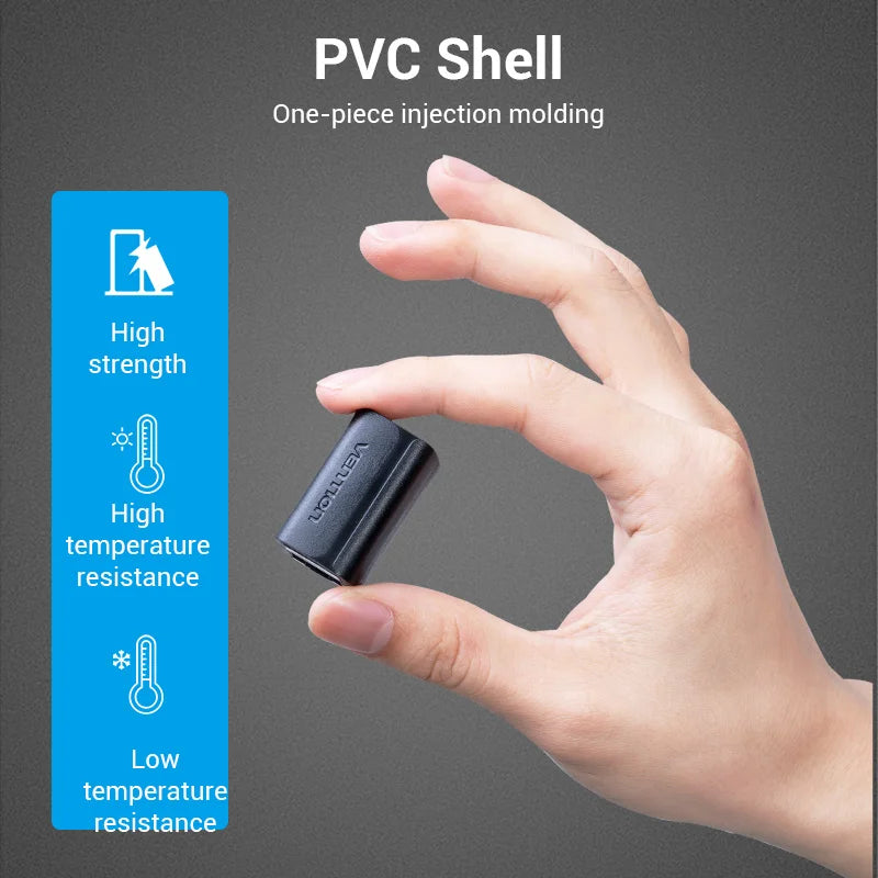 Vention RJ45 Connector Cat7/6/5e Ethernet Adapter Female to Female 8P8C Patch Network Extender Extension Wire for Ethernet Cable
